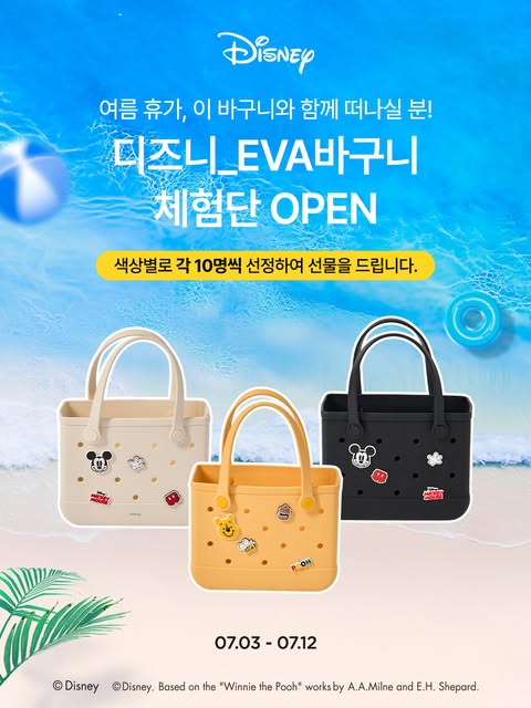 디즈니 EVA 바구니 체험단 모집