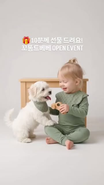 아기 턱받이 실내복 증정